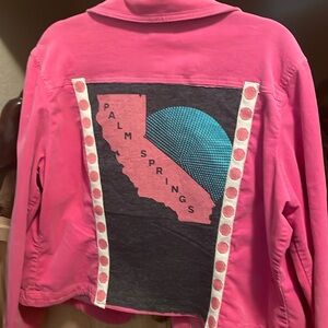 Upcycled Pink corduroy jacket. “Palm Springs” size XL